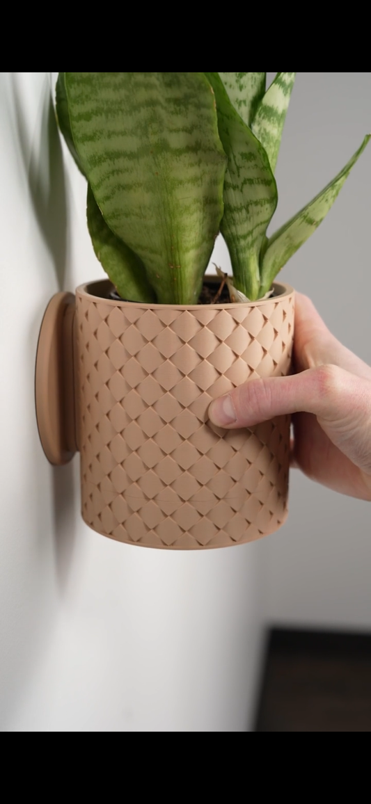 Quilted wall mounted planter 3D printed